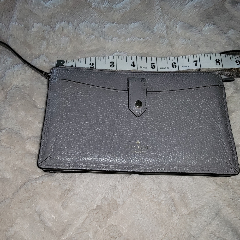 Kate Spade Grey Leather Cross Body  Clutch